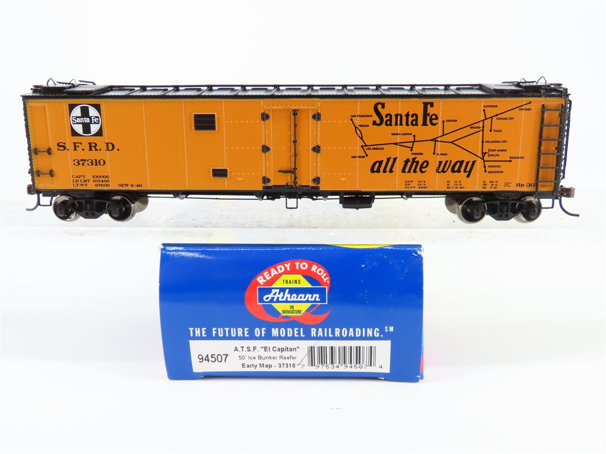 HO Scale Athearn #94507 SFRD Santa Fe &quot;El Capitan&quot; (Early Map) 50&#39; Reefer #37310