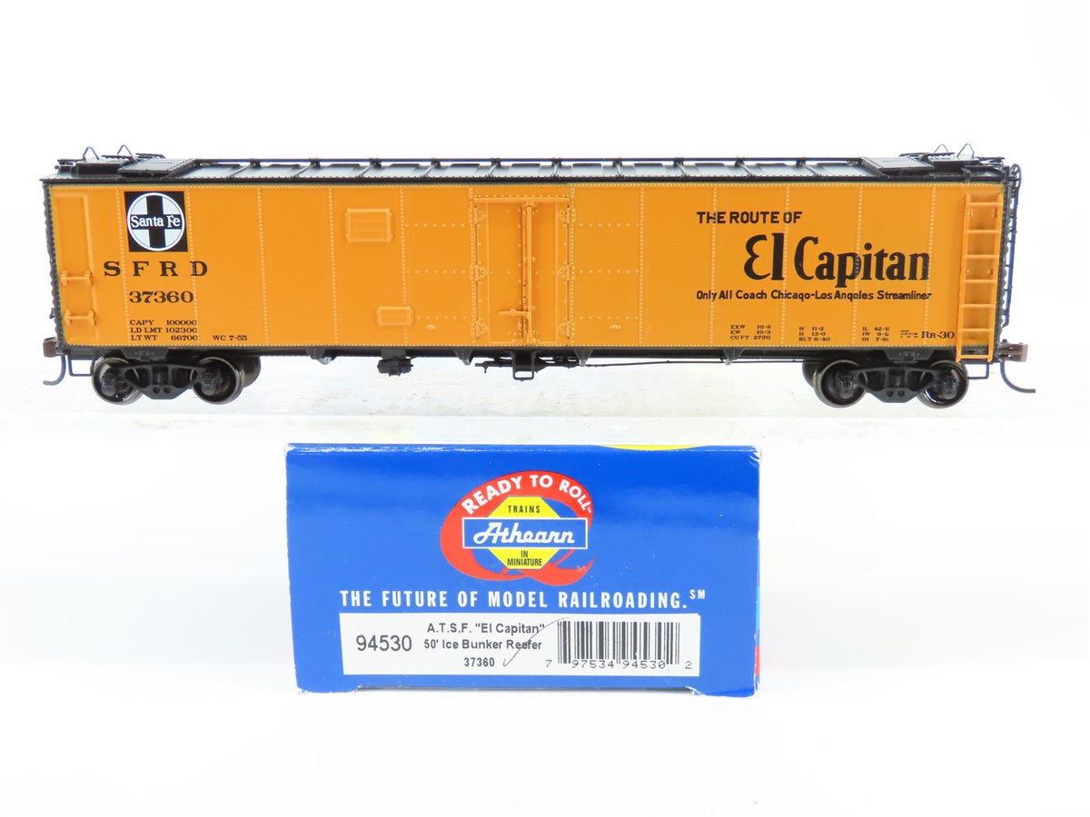 HO Scale Athearn #94530 SFRD Santa Fe &quot;El Capitan&quot; 50&#39; Ice Bunker Reefer #37360