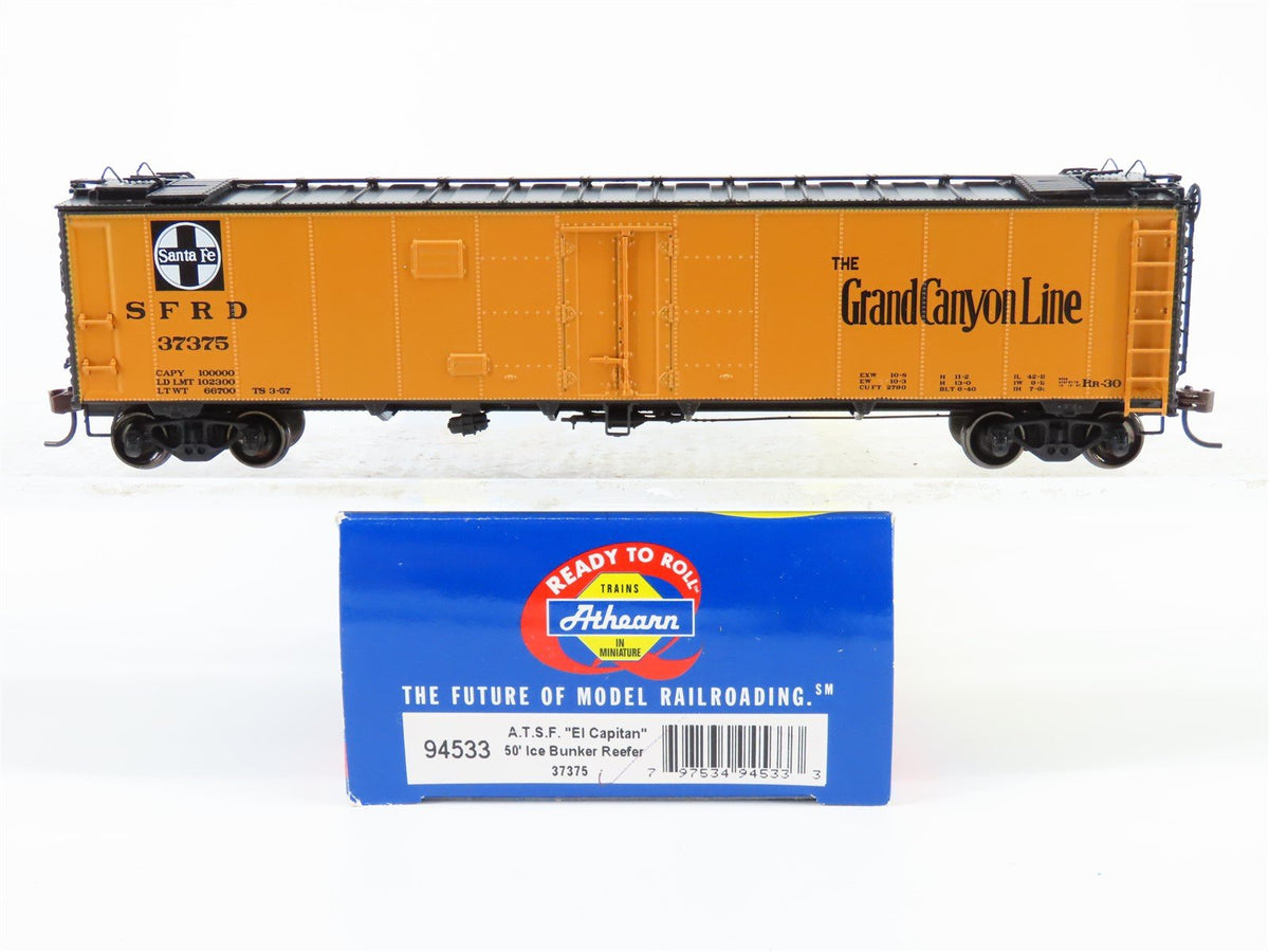 HO Scale Athearn #94533 SFRD Santa Fe &quot;Grand Canyon&quot; 50&#39; Reefer #37375