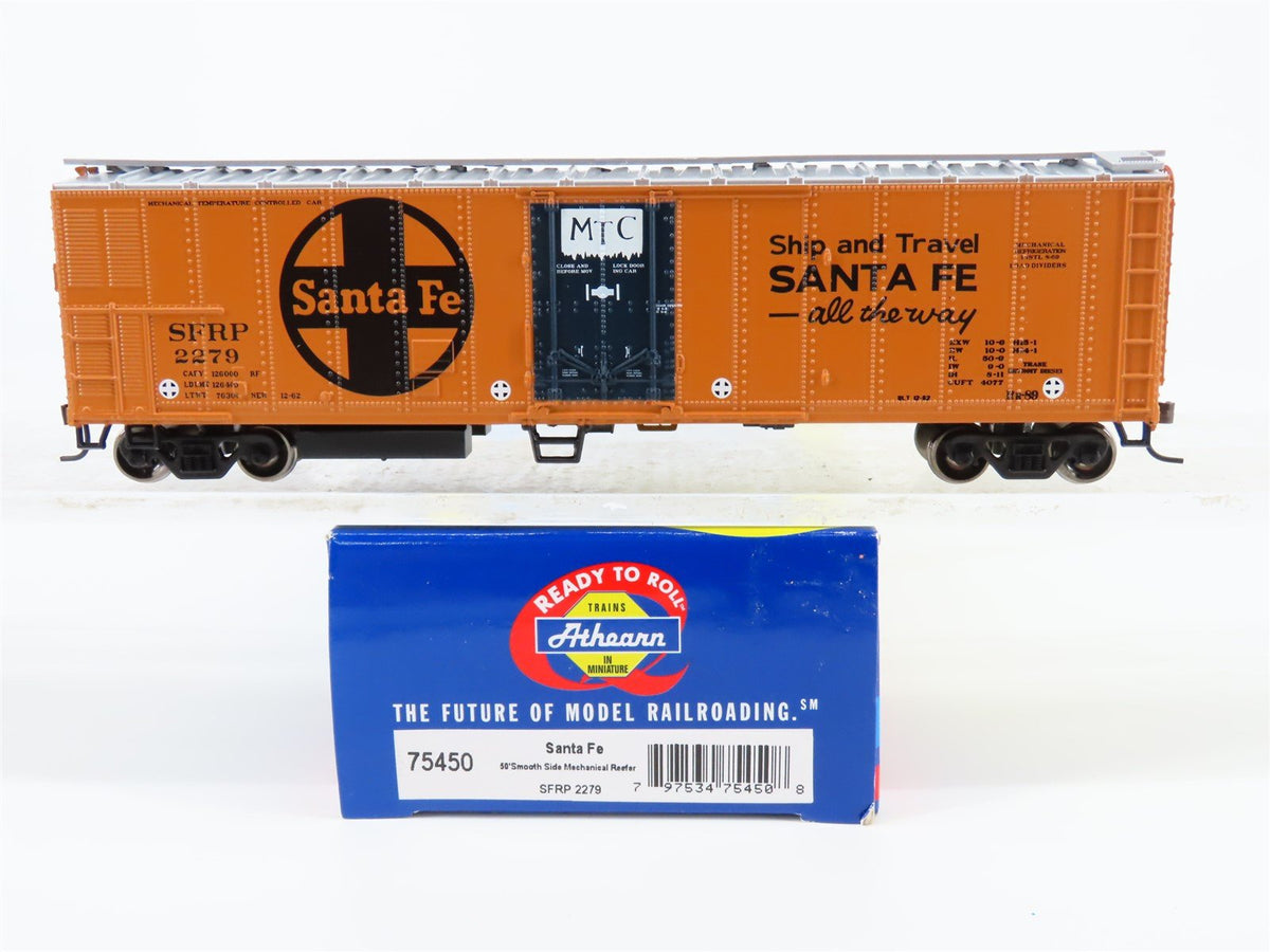 HO Scale Athearn #75450 SFRP Santa Fe 50&#39; Smooth Side Mechanical Reefer #2279