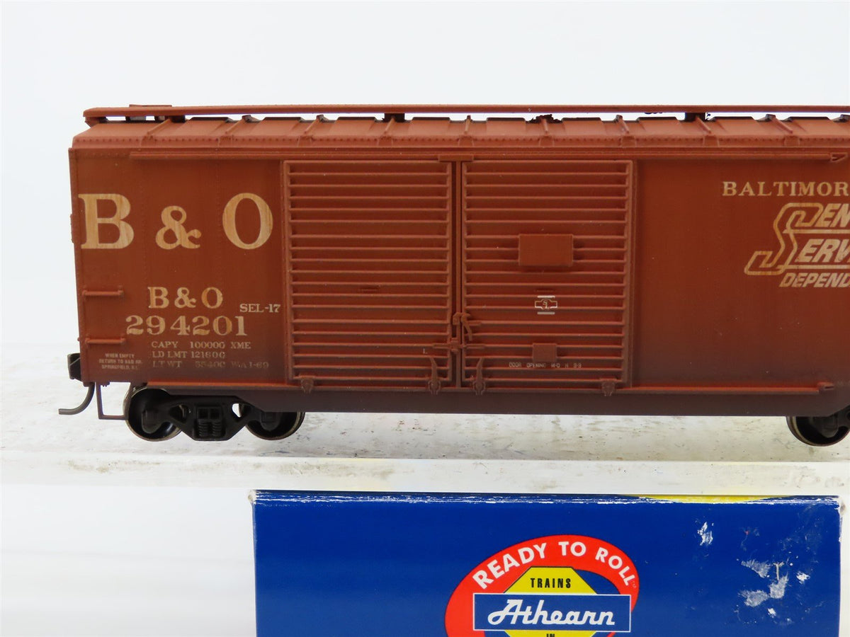 HO Scale Athearn 70173 B&amp;O Baltimore &amp; Ohio Box Car #294201 - Custom Weathered