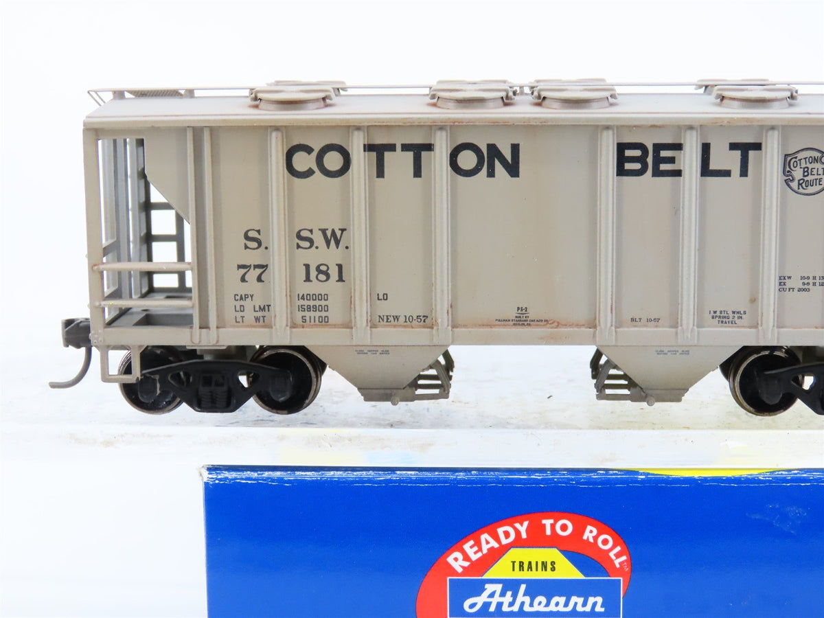 HO Scale Athearn 94362 SSW Cotton Belt 2-Bay Hopper #77181 - Custom Weathered