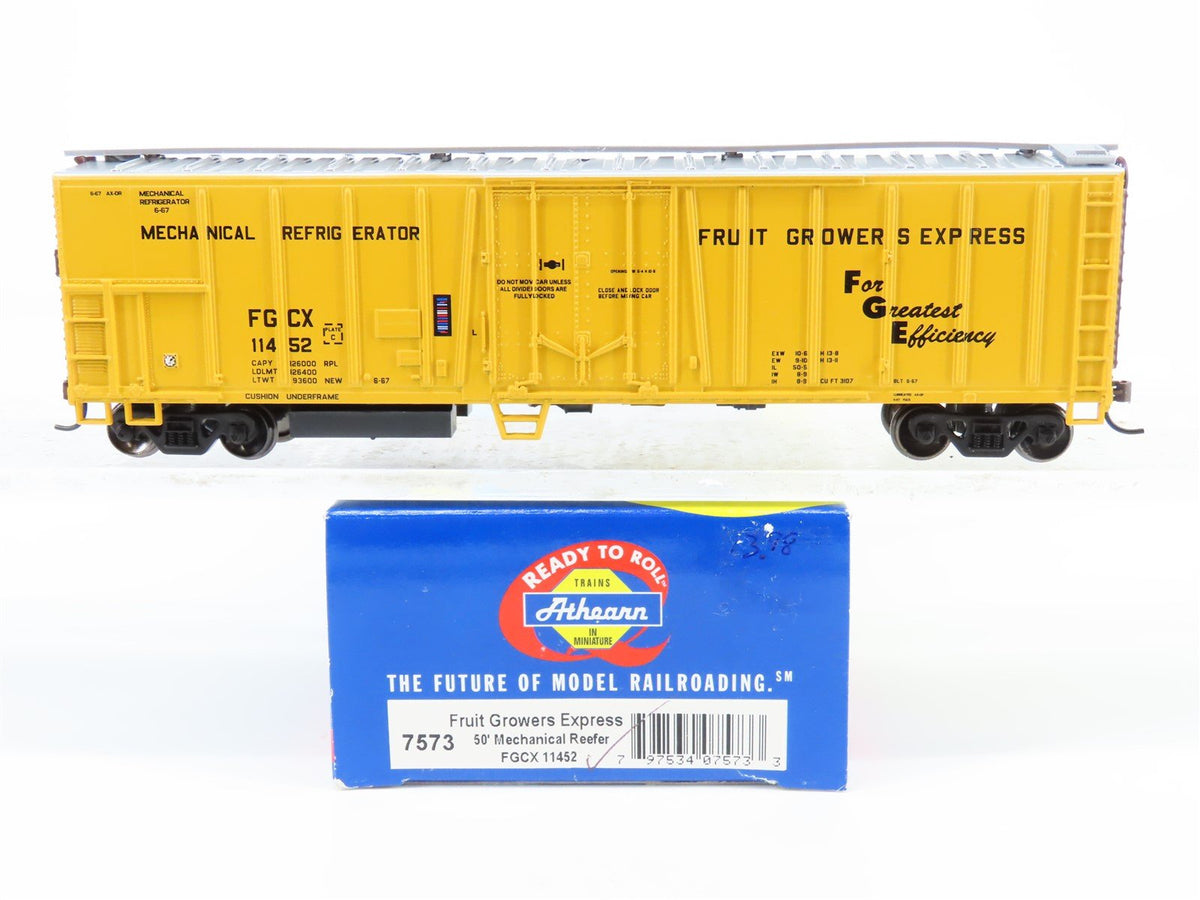 HO Scale Athearn #7573 FGCX Fruit Growers Express 50&#39; Mechanical Reefer #11452