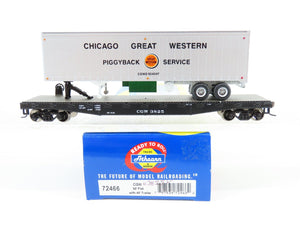 HO Scale Athearn #72466 CGW Chicago Great Western 50' Flat Car #3825 w/ Trailer