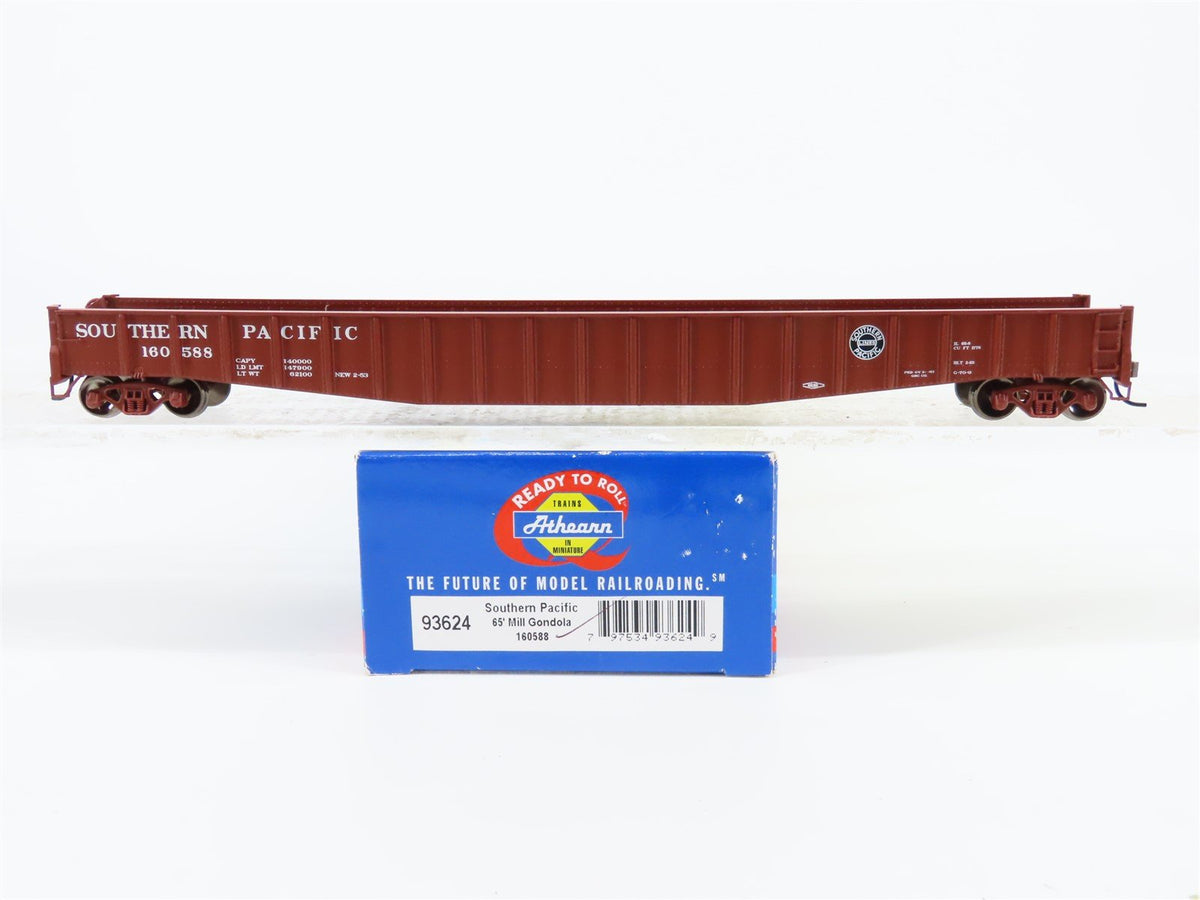 HO Scale Athearn 93624 SP Southern Pacific Railroad 65&#39; Mill Gondola #160588