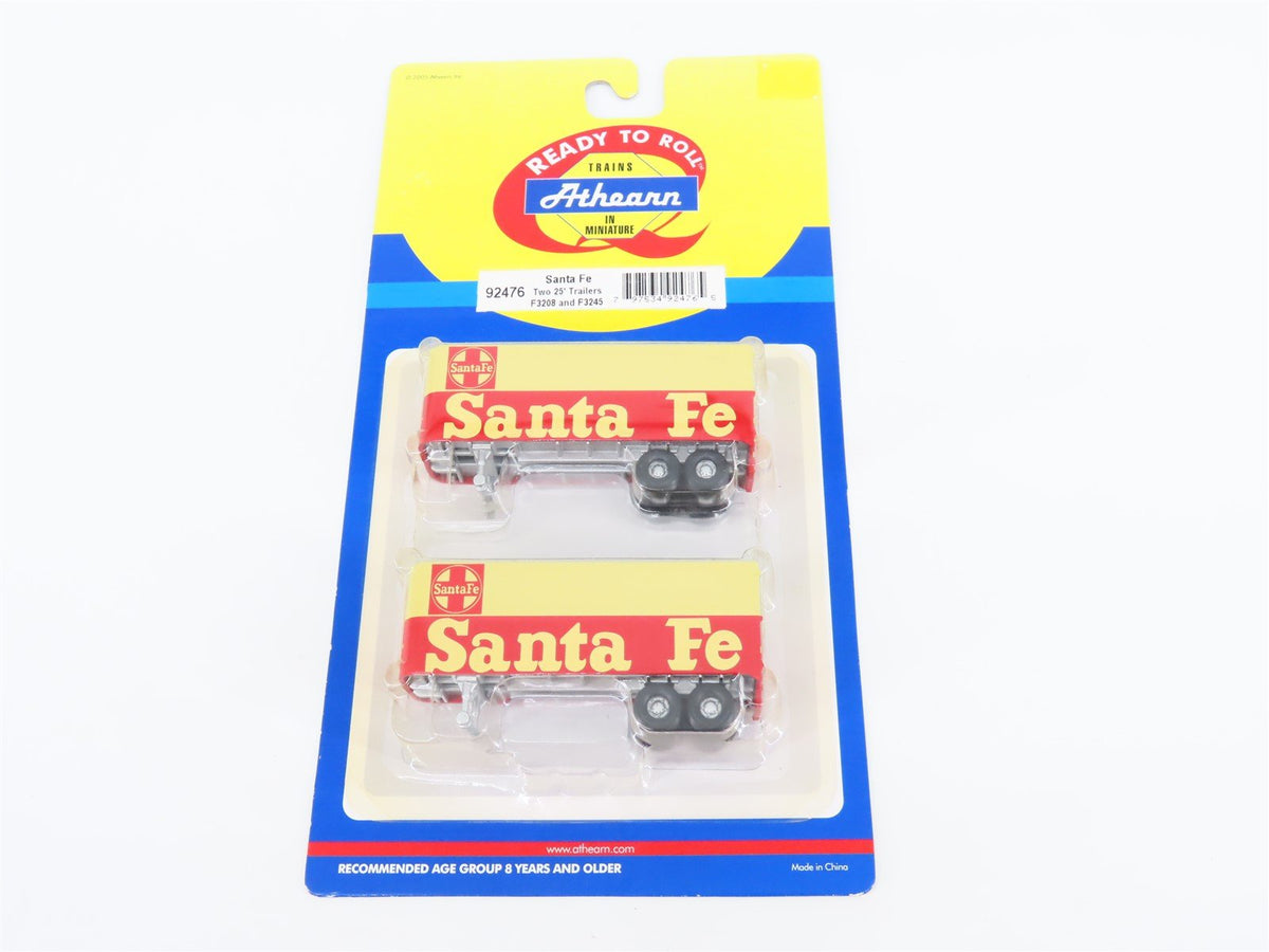 HO Scale Athearn 92476 ATSF Santa Fe 25&#39; Trailer F3208 &amp; F3245 2-Pack Sealed