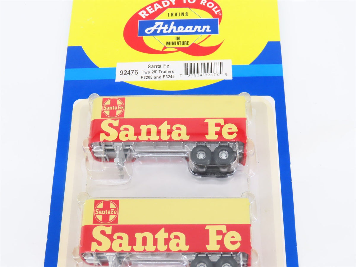 HO Scale Athearn 92476 ATSF Santa Fe 25&#39; Trailer F3208 &amp; F3245 2-Pack Sealed