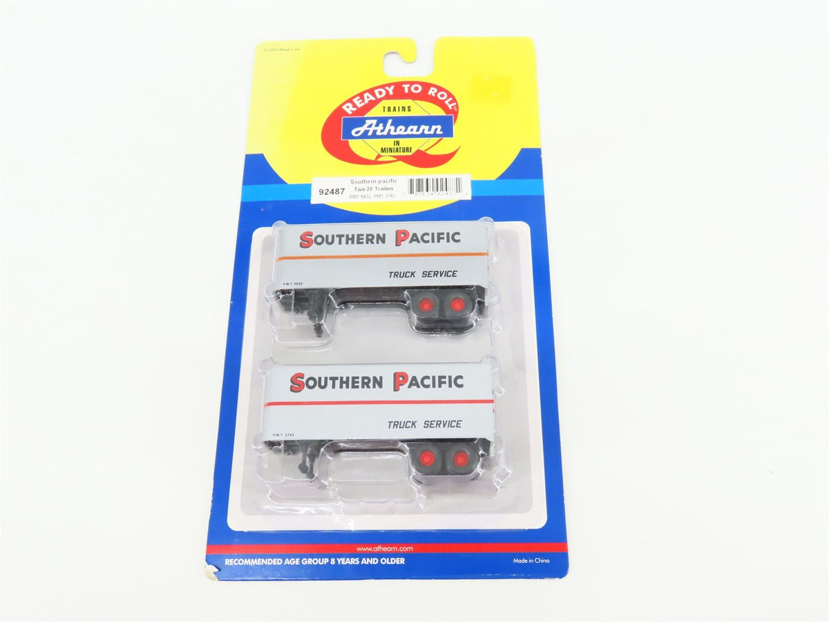 HO Scale Athearn 92487 PMT ATSF Santa Fe 25&#39; Trailer 5632 &amp; 3743 2-Pack Sealed