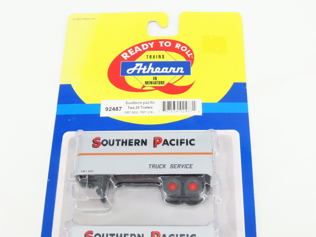 HO Scale Athearn 92487 PMT ATSF Santa Fe 25&#39; Trailer 5632 &amp; 3743 2-Pack Sealed