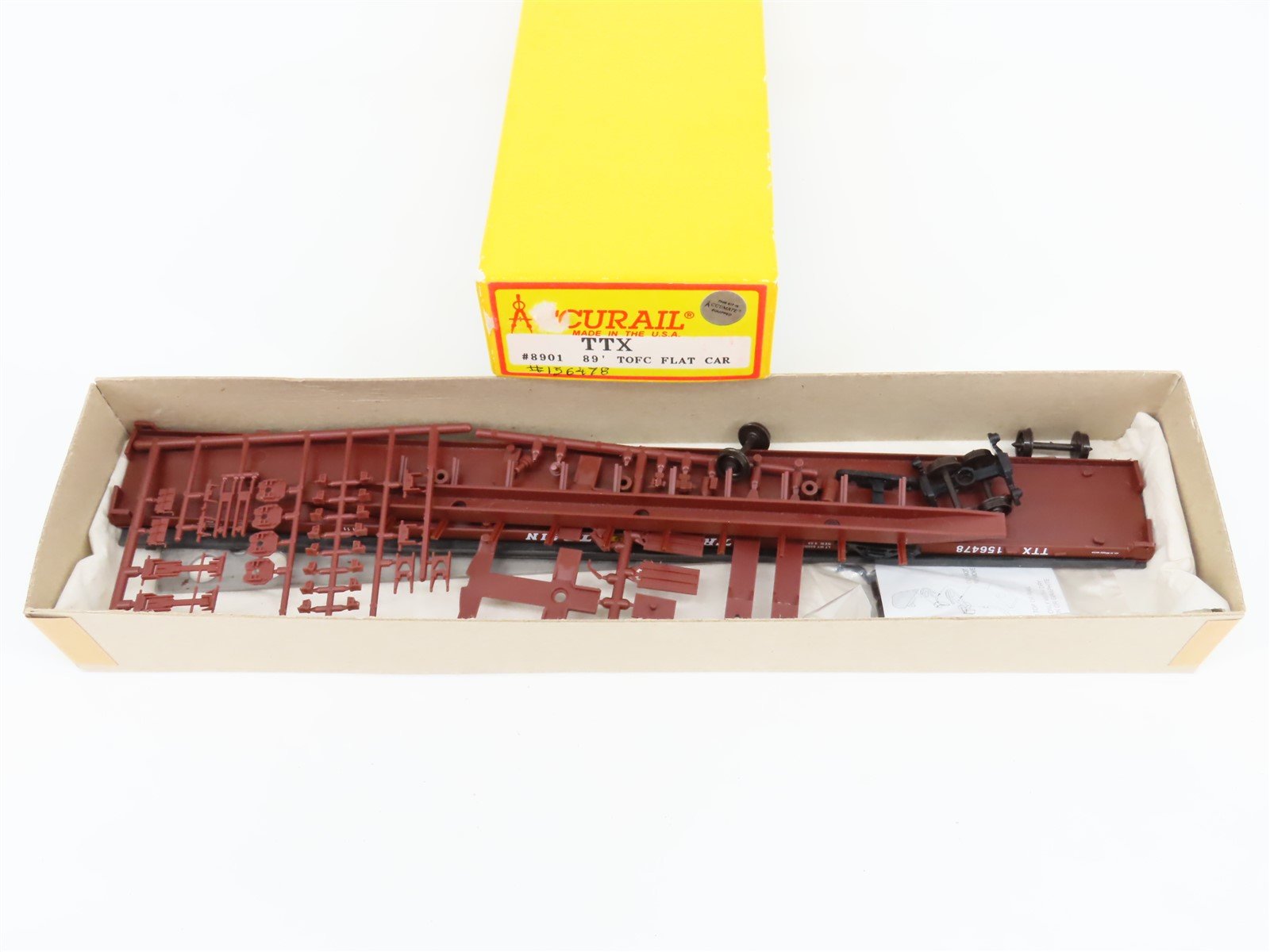 HO Scale Accurail 8901 TTX Trailer Train 89' TOFC Flat Car #156478 Kit