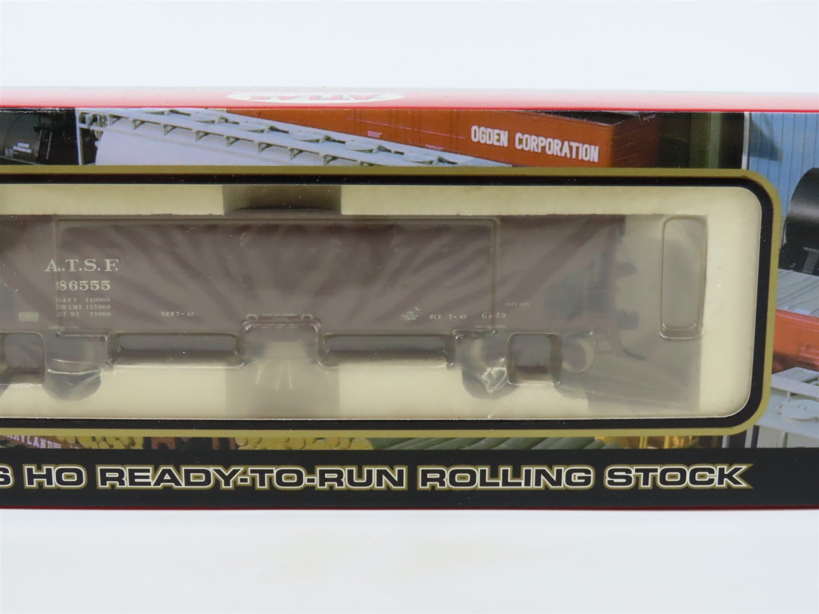 HO Atlas #1154-4 ATSF Atchison Topeka Santa Fe Hart Ballast Hopper #86555 SEALED