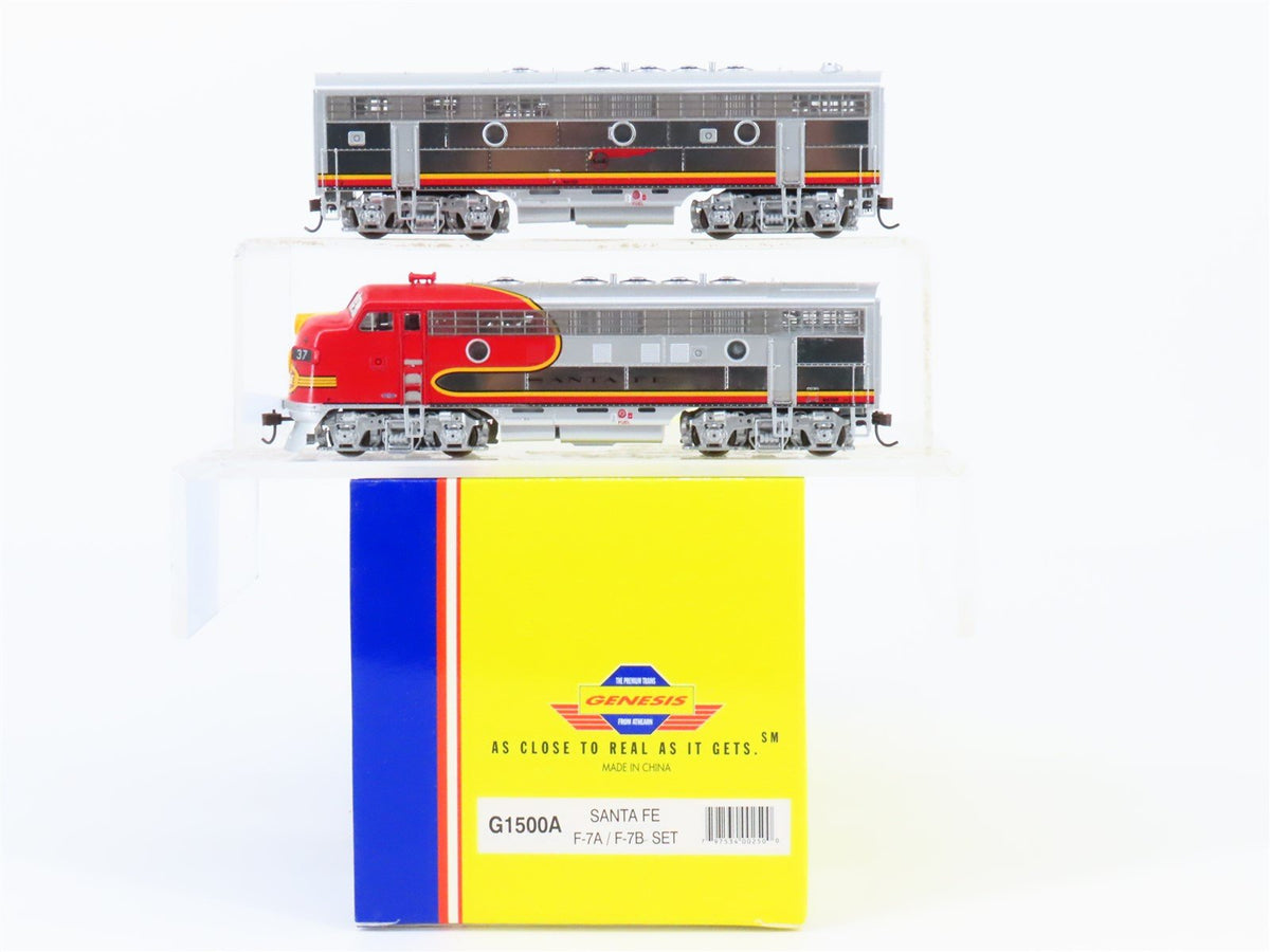 HO Scale Athearn Genesis G1500A ATSF Santa Fe F7 AB Diesel Locomotive Set