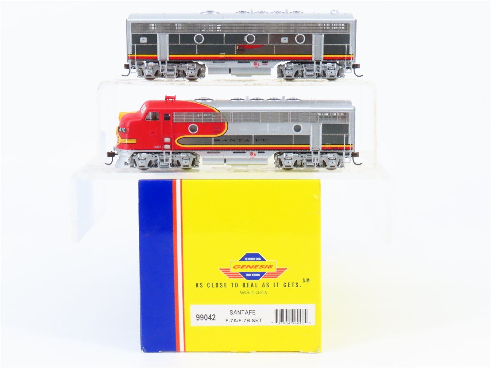 HO Scale Athearn Genesis 99042 ATSF Santa Fe F7 A/B Diesel Set - Unpowered