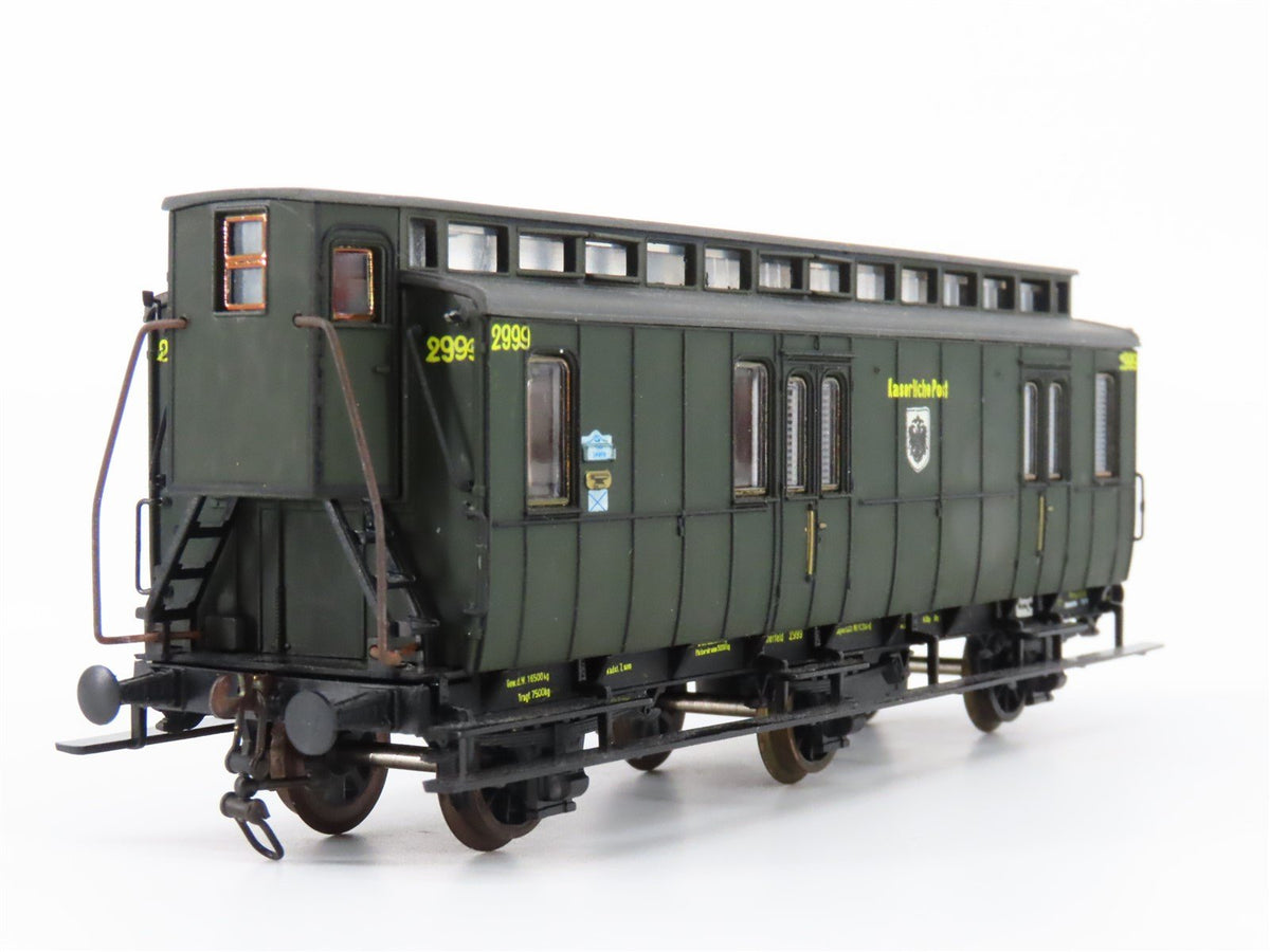 HO Scale Roco 44510 German Kaiserliche Post Mail Passenger Car #2999 - Custom