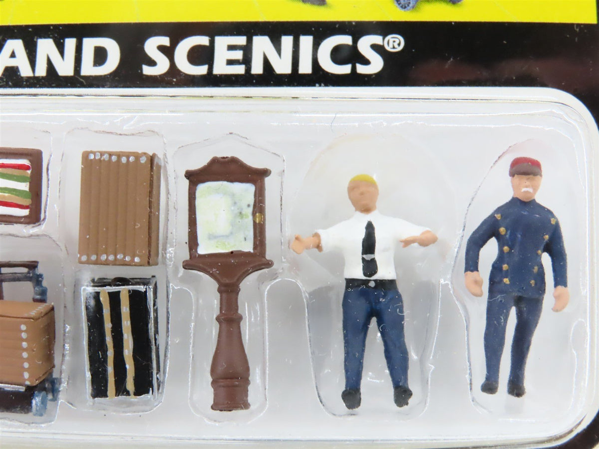 HO 1/87 Scale Woodland Scenics Scenic Accents #A1909 Depot Workers &amp; Accessories