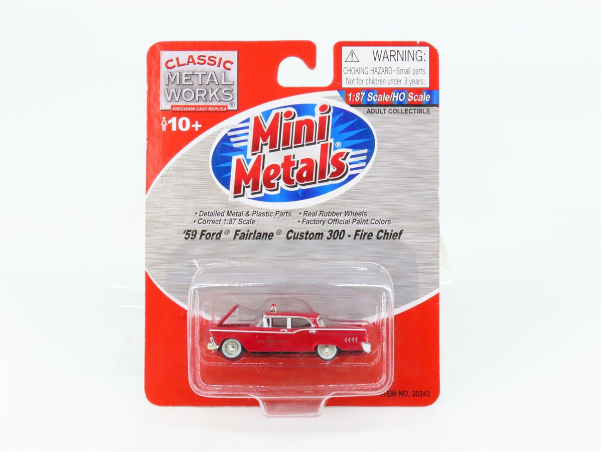 HO 1/87 Scale CMW Mini Metals #30243 &#39;59 Ford Fairlane Custom 300 - Fire Chief