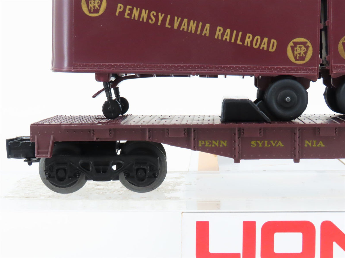 O/O27 Gauge 3-Rail Lionel #6-16303 PRR Pennsylvania Flat Car w/ Trailers