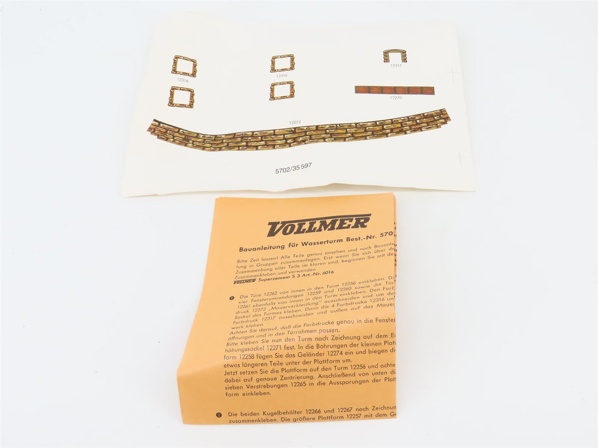 HO 1/87 Scale Vollmer Kit #5702 Water Tower