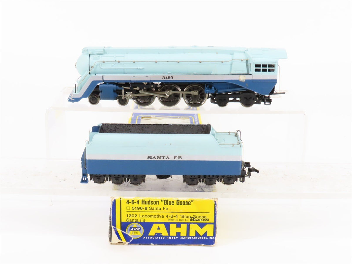 HO Scale AHM 1202 ATSF Santa Fe &quot;Blue Goose&quot; 4-6-4 Steam Locomotive #3460