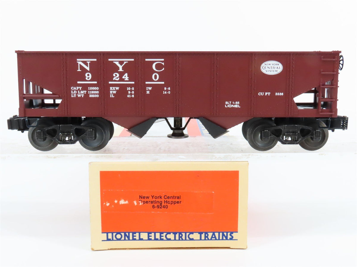 O Gauge 3-Rail Lionel 6-9240 NYC New York Central Operating 2-Bay Hopper #9240