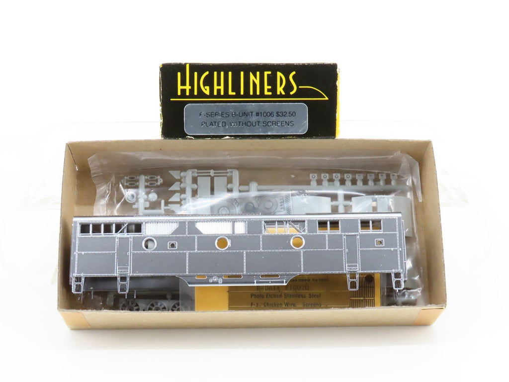 HO Scale Highliners 1006 Undecorated F-Series B Unit Diesel Locomotive -  Model Train Market