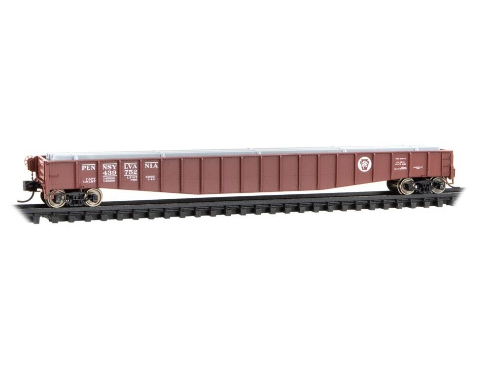 N Micro-Trains MTL 10700091 PRR Pennsylvania 65&#39; Mill Gondola #439752 w/ Load