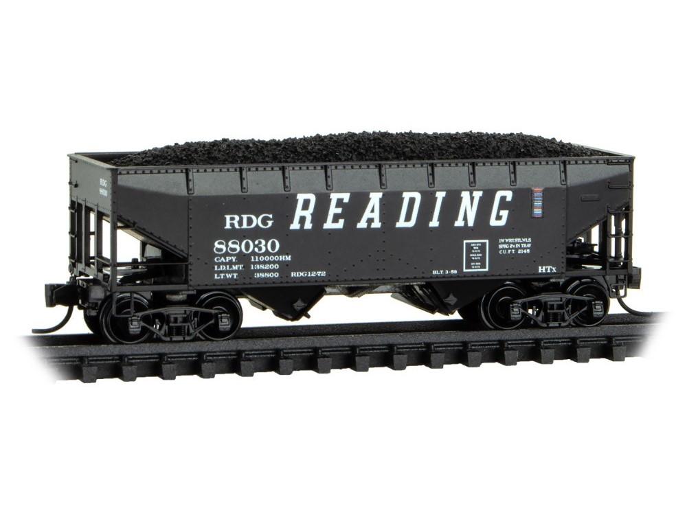 N Scale Micro-Trains MTL 05500631 RDG Reading 33&#39; 2-Bay Hopper #88030 w/ Load