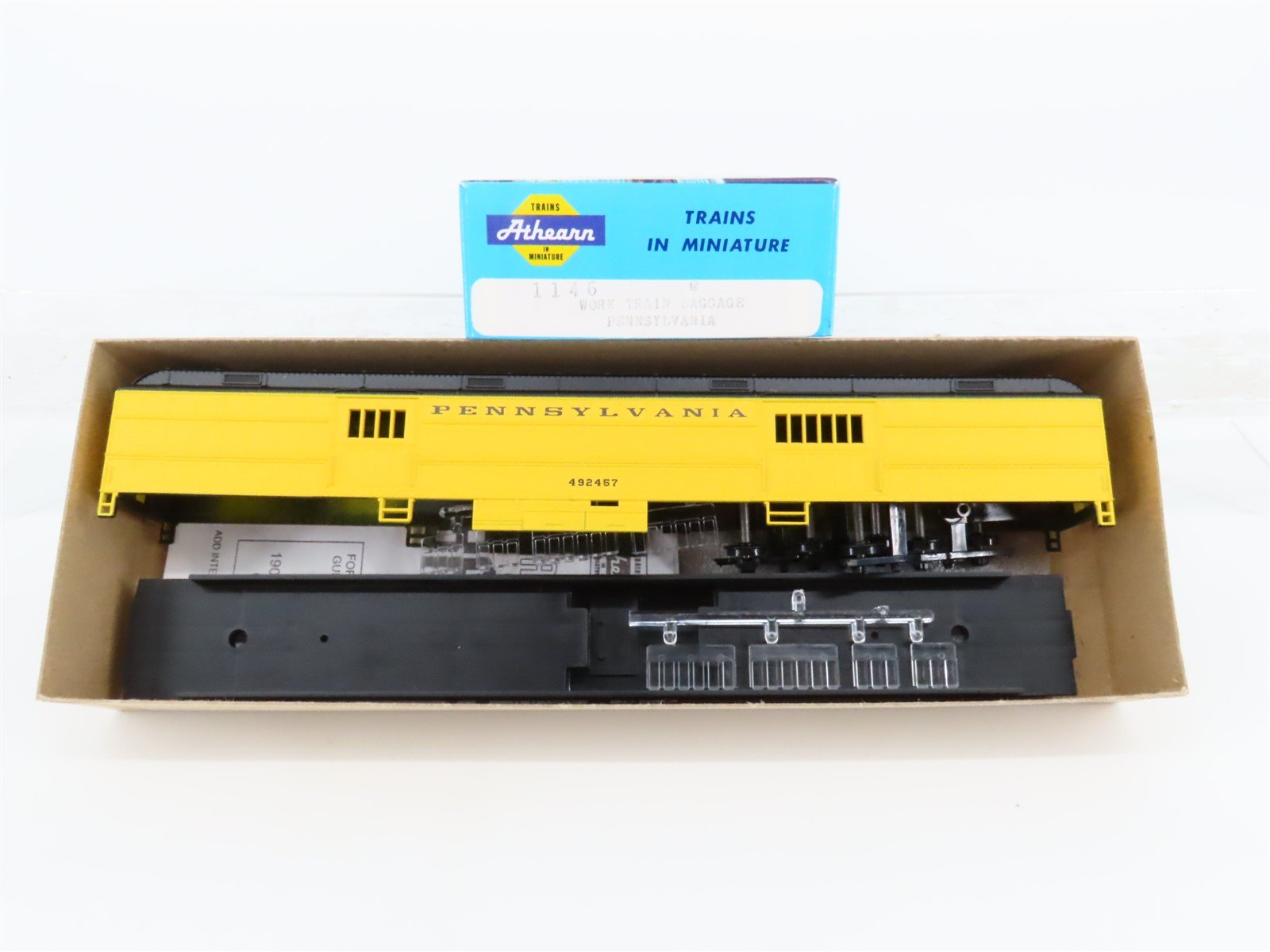 HO Athearn Kit 1146 PRR Pennsylvania Work Train Baggage Passenger Car #492457