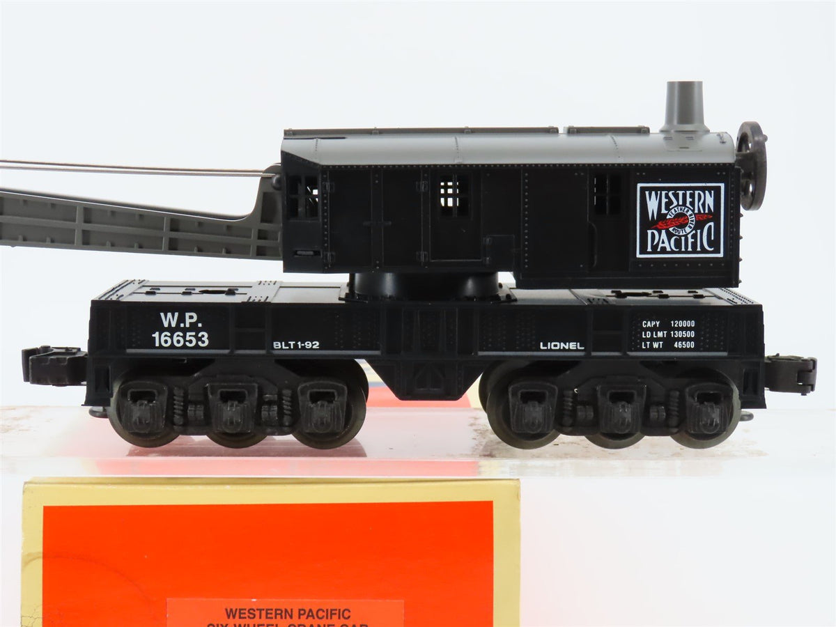 O Gauge 3-Rail Lionel #6-16653 WP Western Pacific Six-Wheel Crane Car