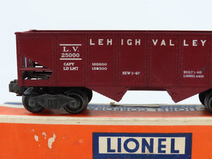 O Gauge 3-Rail Lionel #6456 LV Lehigh Valley 2-Bay Open Hopper #25000 (Red)