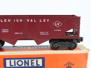 O Gauge 3-Rail Lionel #6456 LV Lehigh Valley 2-Bay Open Hopper #25000 (Red)