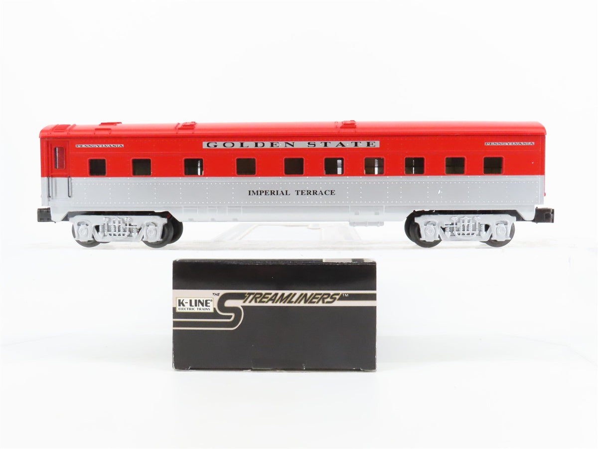 O Gauge 3-Rail K-Line PRR Golden State Sleeper Passenger Car &quot;Imperial Terrace&quot;