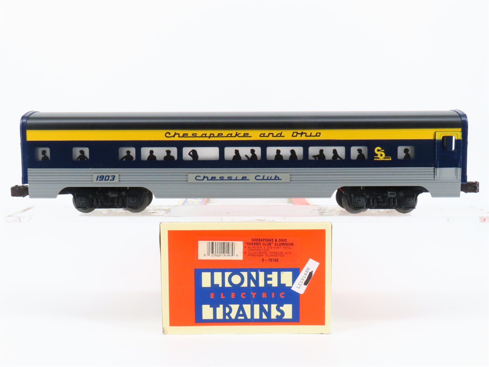 O Gauge 3-Rail Lionel 6-19148 C&O Railway Passenger Car #1903 "Chessie Club"