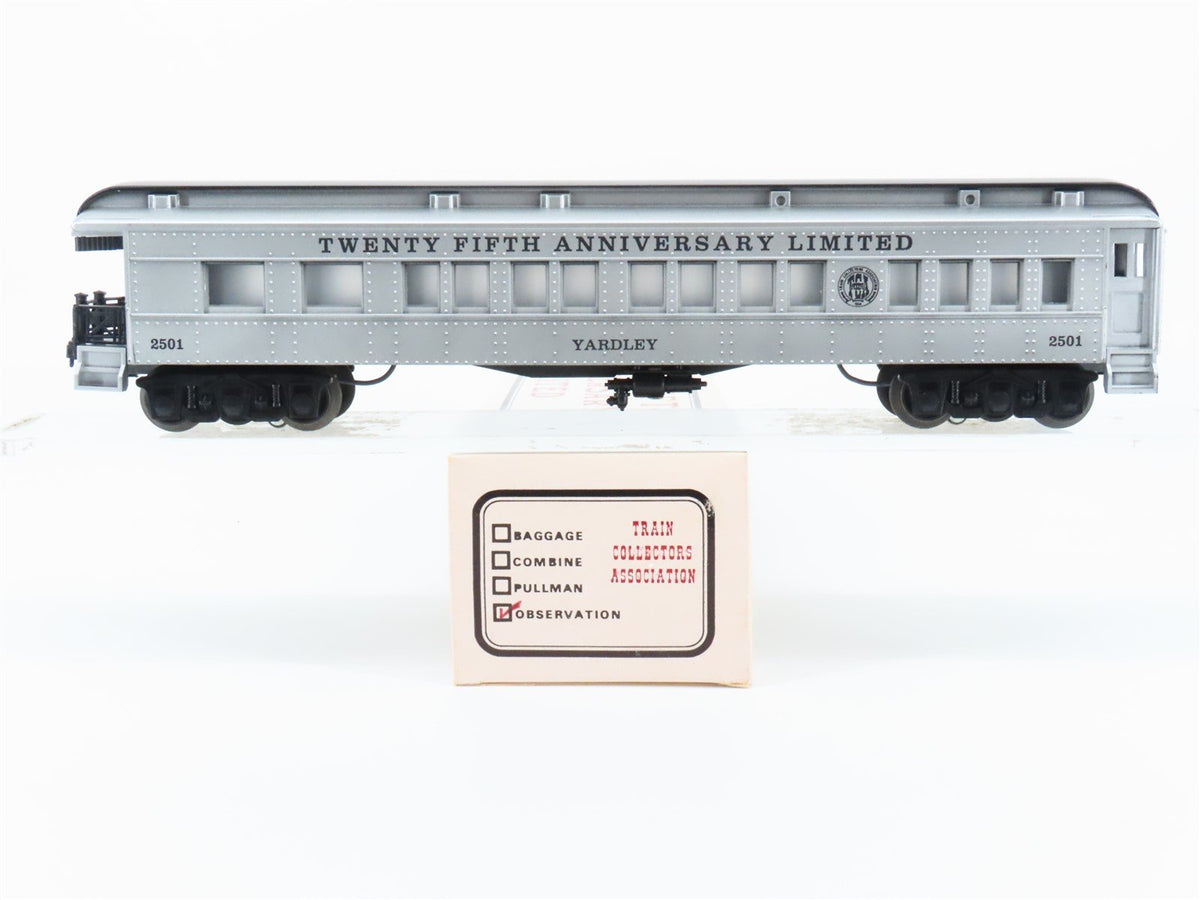 O Gauge 3-Rail Lionel TCA 25th Anniversary Observation Passenger Car &quot;Yardley&quot;