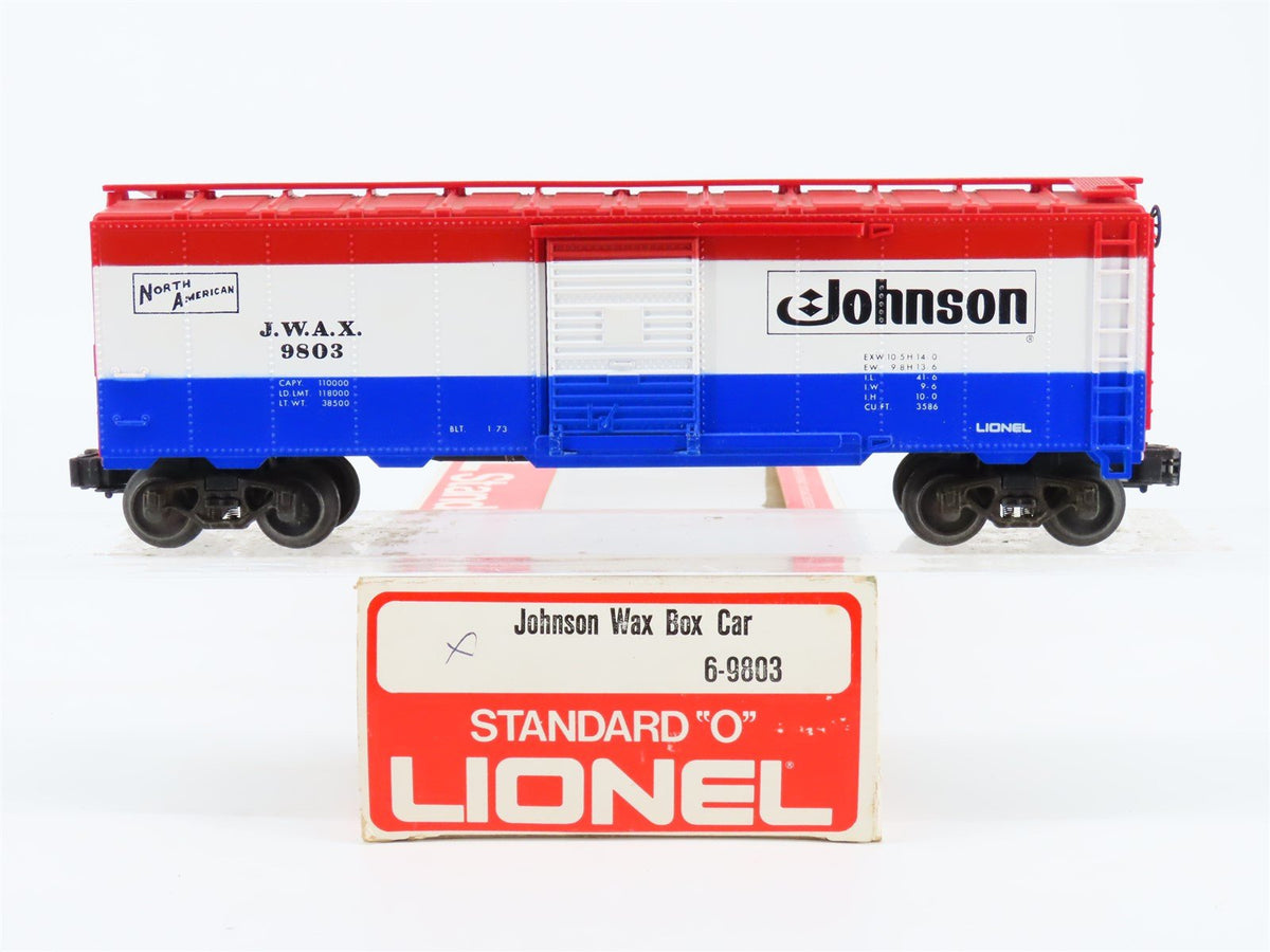 O Gauge 3-Rail Lionel #6-9803 JWAX Johnson Wax Single Door Box Car #9803