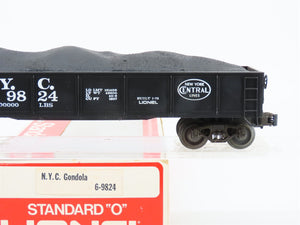 O Gauge 3-Rail Lionel #6-9824 NYC New York Central Gondola #9824 w/ Coal Load