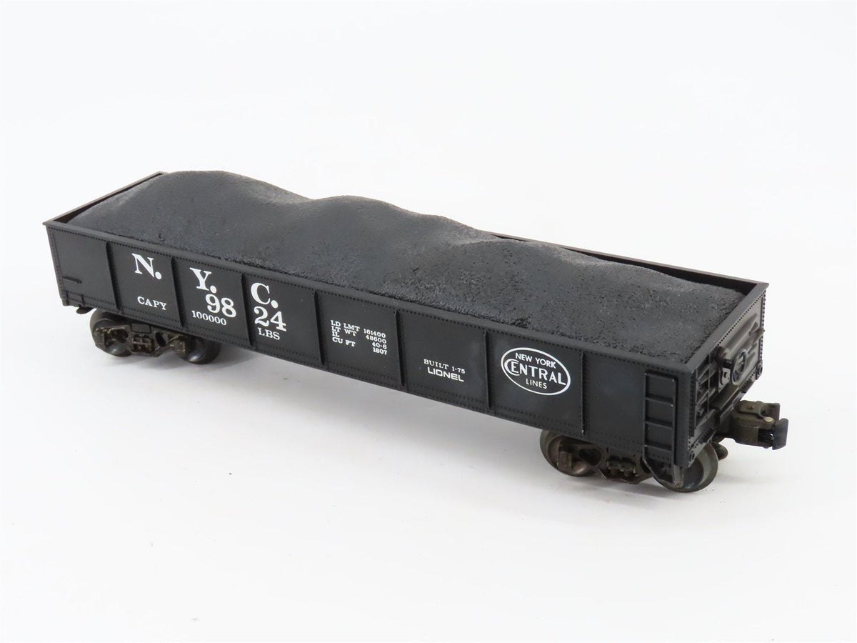 O Gauge 3-Rail Lionel #6-9824 NYC New York Central Gondola #9824 w/ Coal Load