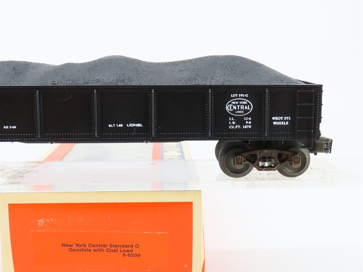 O Gauge 3-Rail Lionel #6-6209 NYC New York Central Gondola #6209 w/ Coal Load