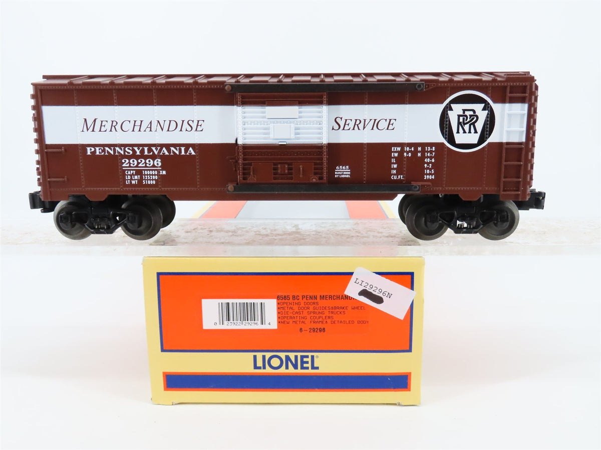 O Gauge 3-Rail Lionel 6565 #6-29296 PRR Pennsylvania &quot;Merchandise&quot; Box Car