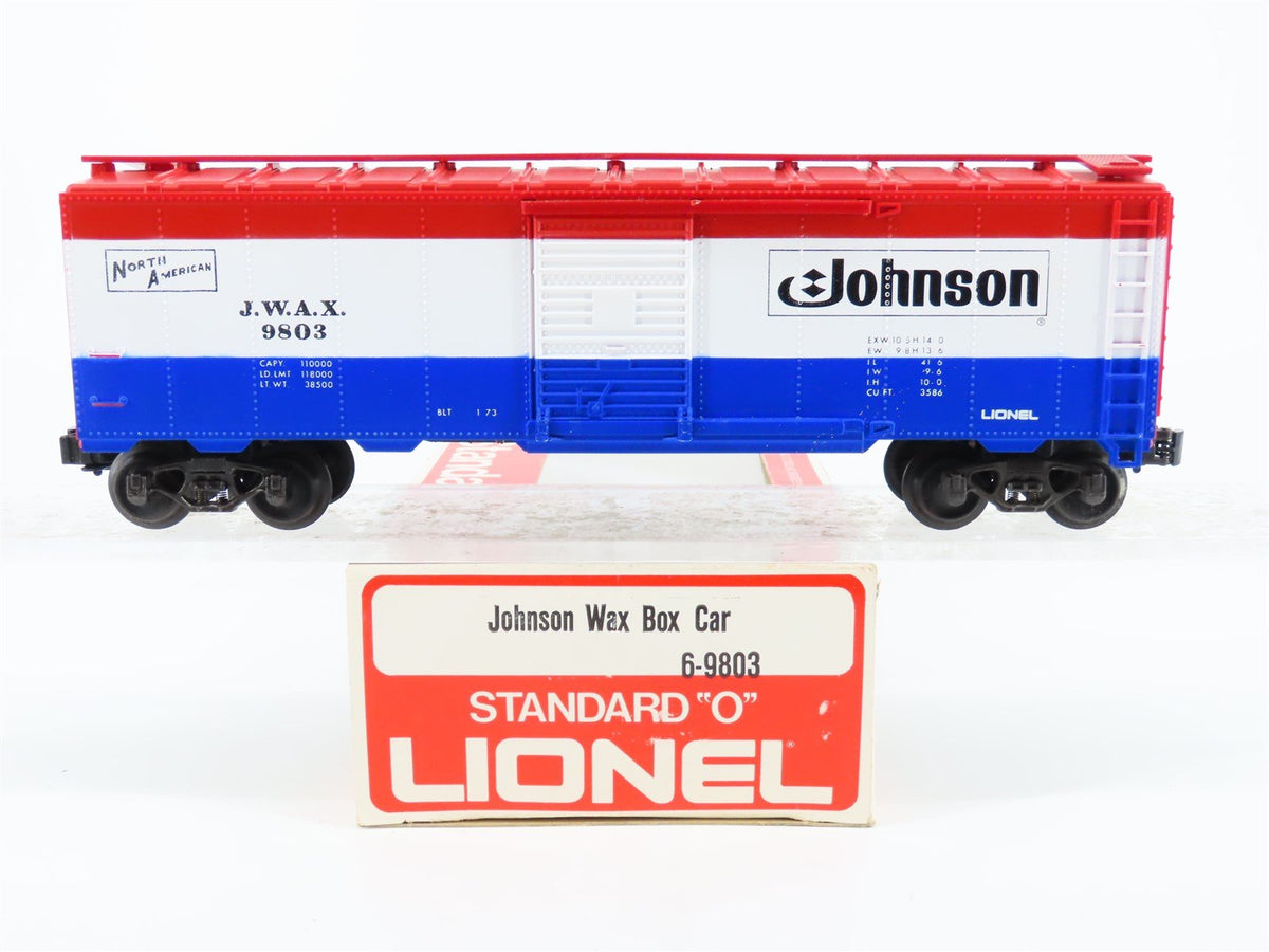 O Gauge 3-Rail Lionel 6-9803 JWAX Johnson Wax Single Door Box Car #9803