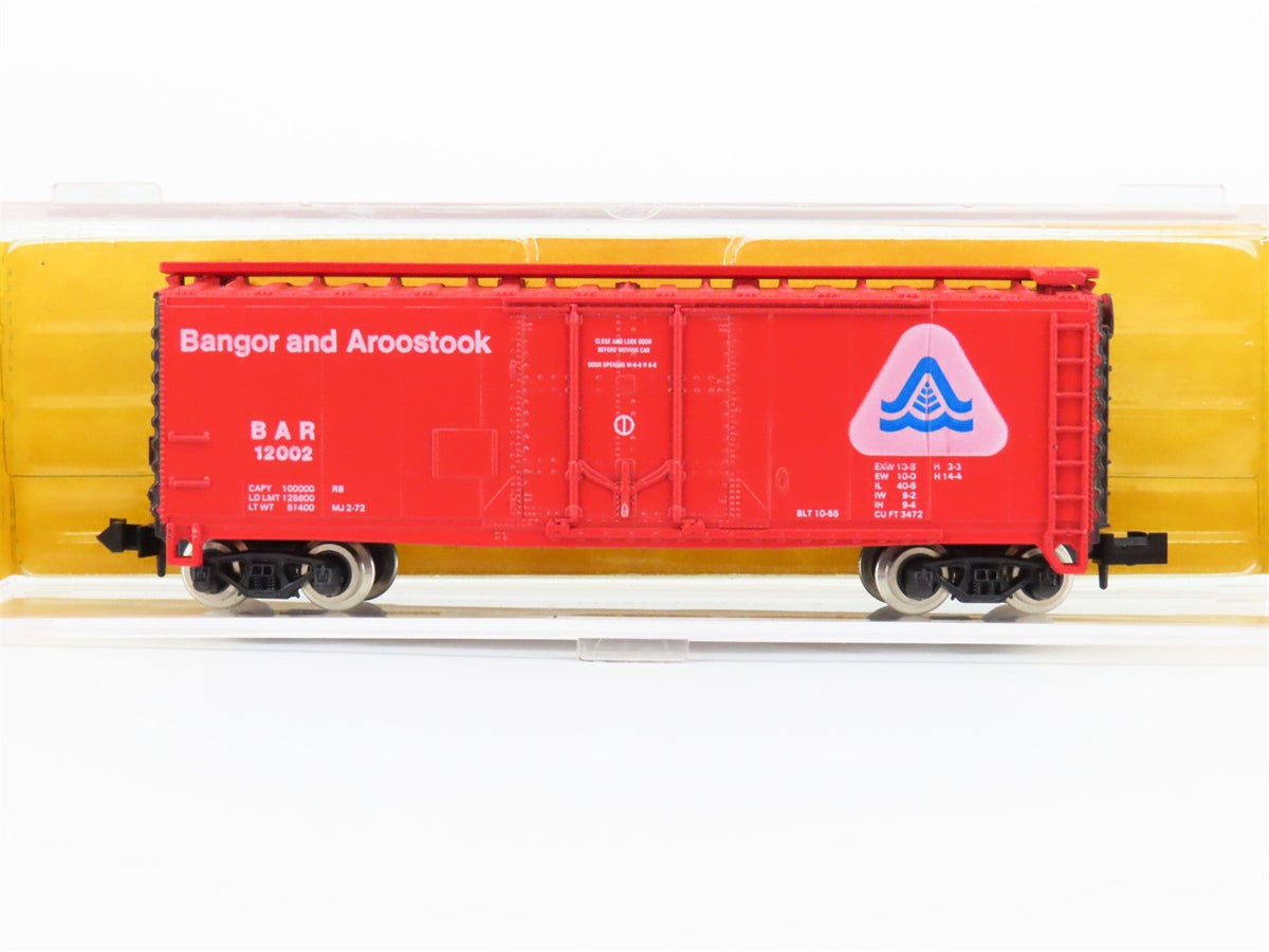 N Scale Atlas 3320 BAR Bangor &amp; Aroostook 40&#39; Plug Door Boxcar #12002