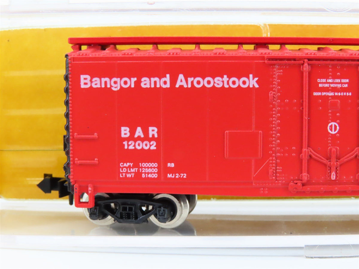 N Scale Atlas 3320 BAR Bangor &amp; Aroostook 40&#39; Plug Door Boxcar #12002