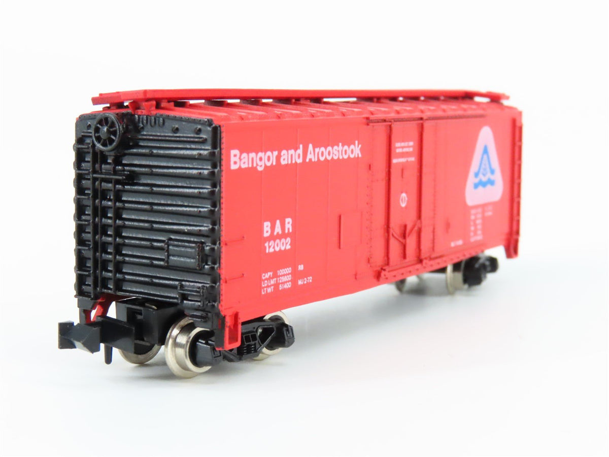 N Scale Atlas 3320 BAR Bangor &amp; Aroostook 40&#39; Plug Door Boxcar #12002