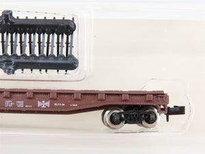 N Scale Atlas 3802 B&LE Bessemer & Lake Erie 50' Flat Car #4301 w/ Stakes