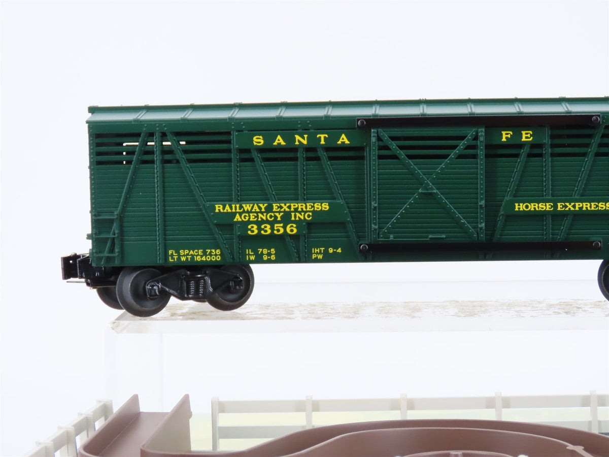 O Gauge 3-Rail Lionel 6-29843 ATSF Santa Fe Horse Car #3356 w/ Corral &amp; Horses