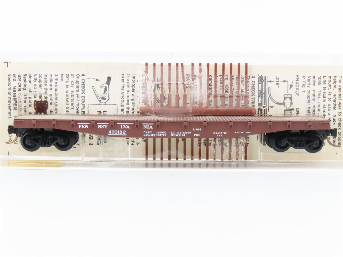 N Scale Micro-Trains MTL 45140 PRR Pennsylvania 50&#39; Flatcar #470182