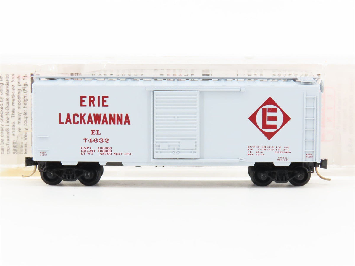 N Scale Micro-Trains MTL 20360 EL Erie Lackawanna 40&#39; Single Door Boxcar #74632