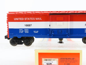 O Gauge 3-Rail Lionel 6-16687 USPS United States Mail Operating Box Car #16687