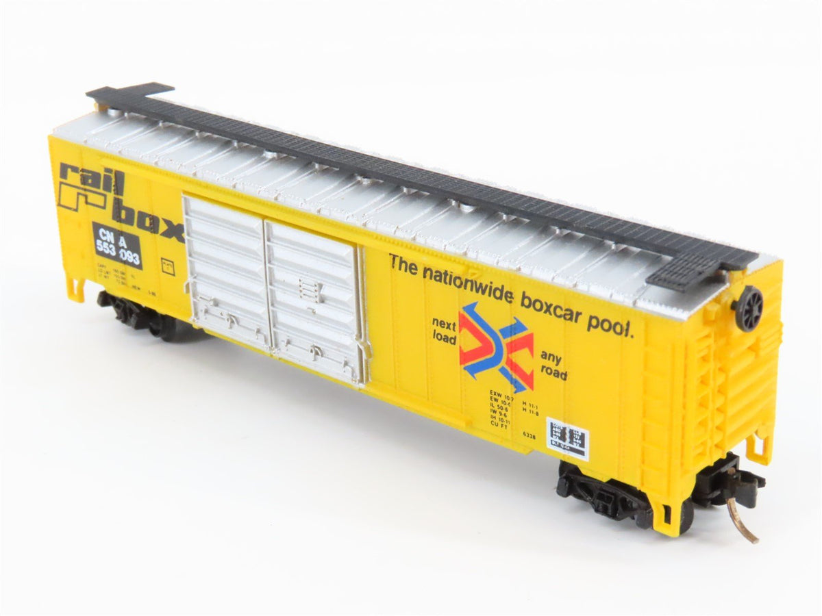 N Scale Life-Like 7736 CNA Railbox 50&#39; Double Door Box Car #553093