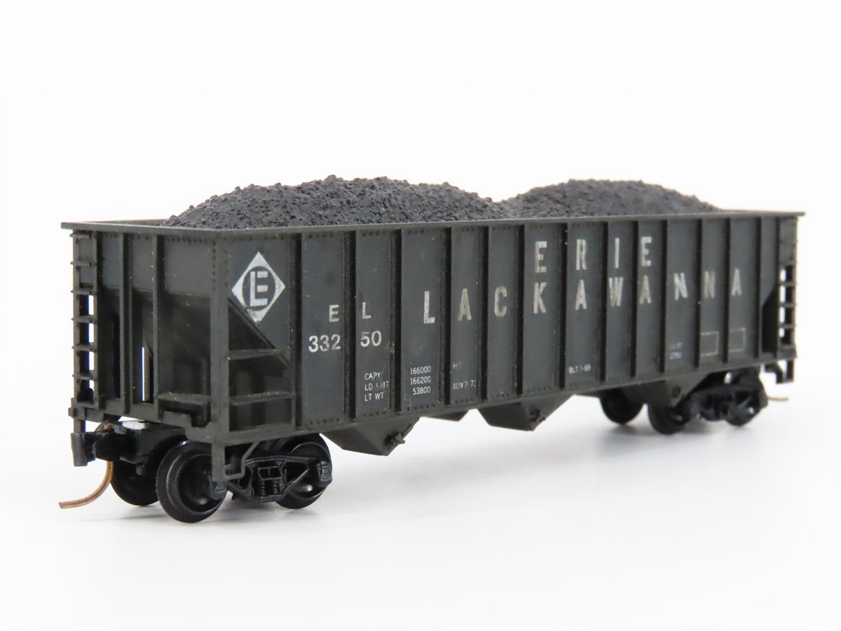 N Atlas 3270 EL Erie Lackawanna 3-Bay Hopper #33250 w/ Load - Custom Weathered